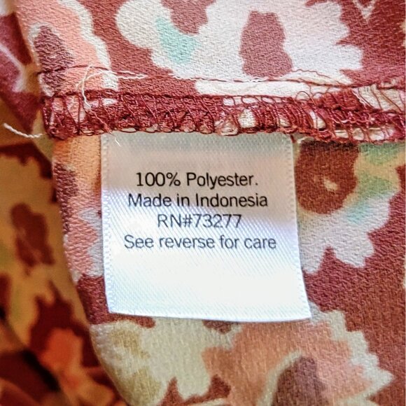 Croft & Barrow Blouse Multicolor Womens Size Medium Floral Pintuck Buttons Pleat - Picture 6 of 7